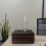 Unique Electronic Wooden Glass Essential Oil Diffuser Waterless Aroma Machine for Hotel Household Electric Power Source Tabletop
