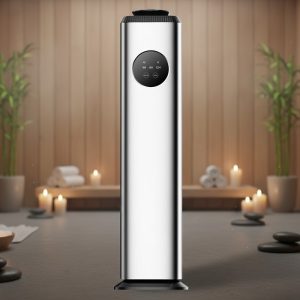 Custom Logo Aluminum Alloy Waterless Electric Floor Standing Tower Aroma Diffuser Remote Control for Hotel
